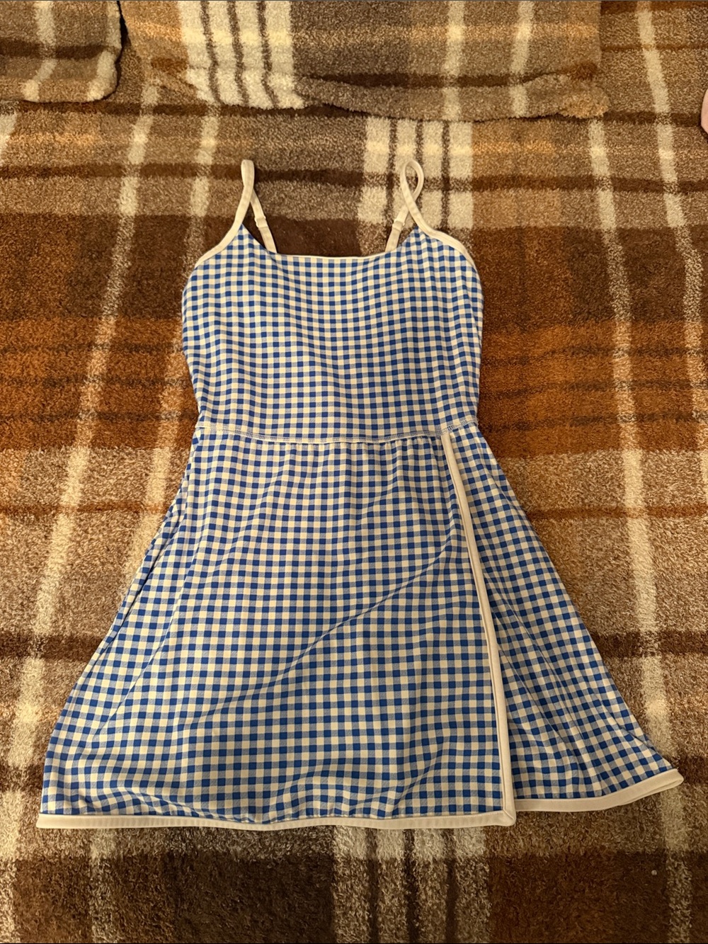 all in motion Blue and White Gingham Mini Dress
